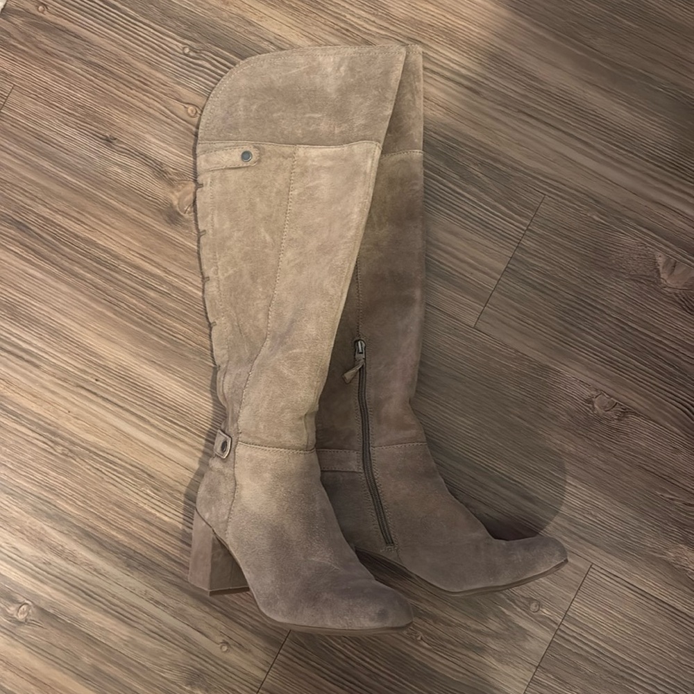 Taupe Suede Over the Knee Boots